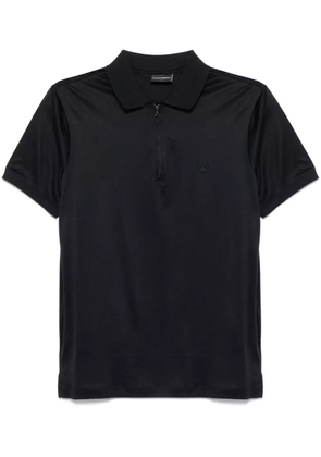 Emporio Armani logo-patch polo shirt - Blue