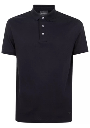 Emporio Armani front button-fastening cotton polo shirt - Black