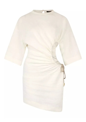 Roberto Cavalli linen mini dress - White
