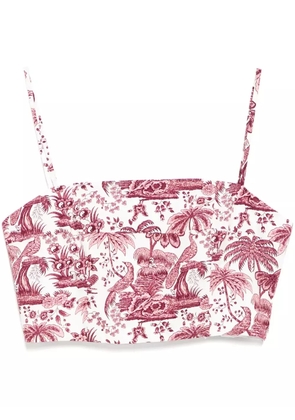 STAUD floral printed tank top - White