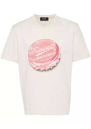 DSQUARED2 graphic-print cotton T-shirt - Neutrals