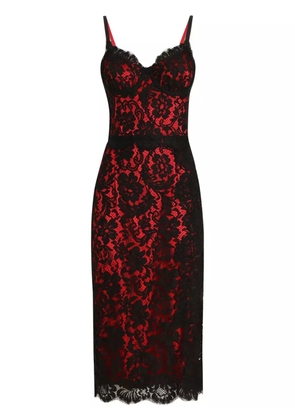 Dolce & Gabbana floral-lace midi dress - Black