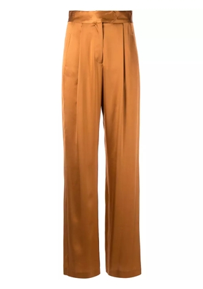 Michelle Mason wide-leg silk satin trousers - Orange