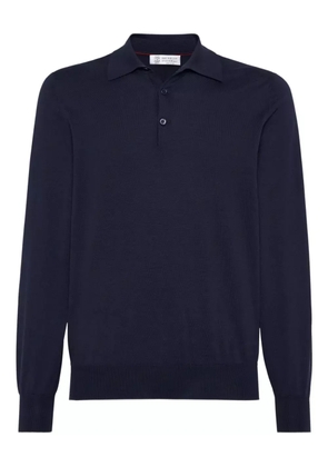 Brunello Cucinelli cotton polo sweater - Blue