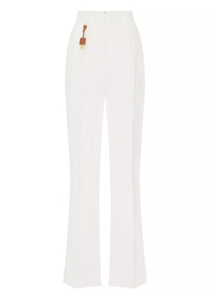 Elisabetta Franchi logo-charm trousers - White
