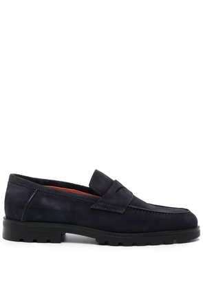 Santoni almond-toe penny loafers - Blue