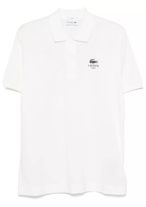 Lacoste Classic Fit Signature Print polo shirt - White