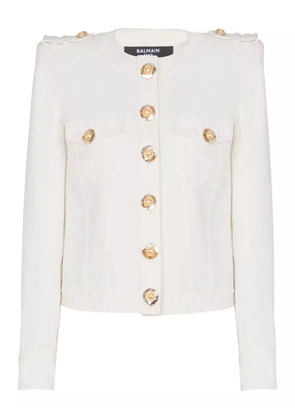 Balmain canvas cropped jacket - White