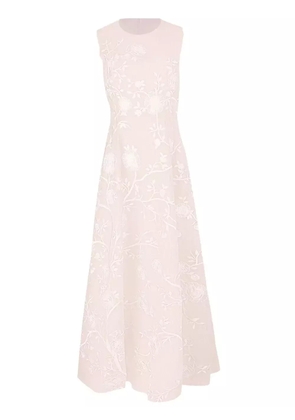 Adam Lippes Eloise floral-embroidered dress - Neutrals