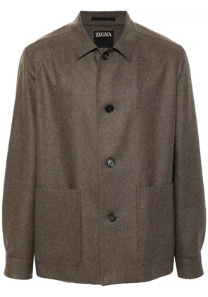 Zegna wool shirt jacket - Brown