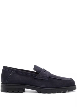 Santoni Rock penny-slot suede loafers - Blue