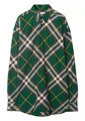 Burberry EKD-embroidered checkered cotton shirt - Green