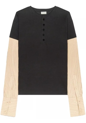DRIES VAN NOTEN contrast-sleeves T-shirt - Black