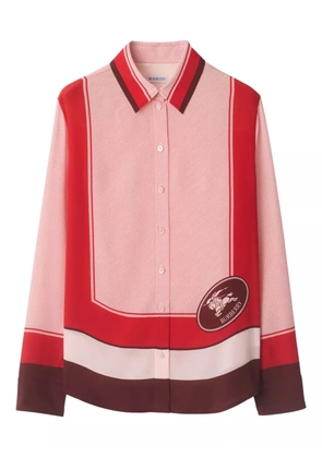 Burberry EDK stamp-box silk shirt - Pink