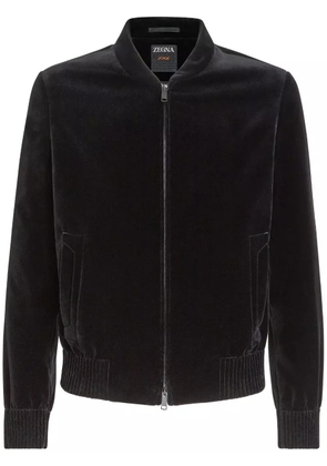 Zegna velvet bomber jacket - Black