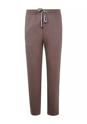 Emporio Armani logo-patch drawstring track pants - Brown