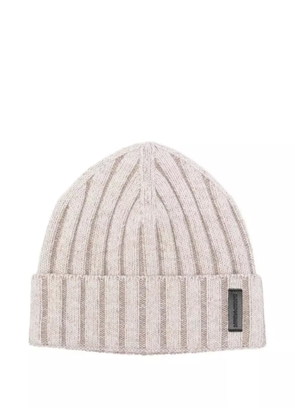 Emporio Armani ribbed cashmere-wool beanie - Neutrals