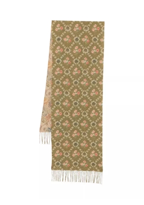 Pierre-Louis Mascia Kievnew floral-pattern fringed scarf - Green