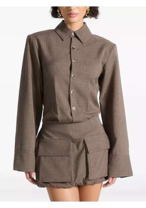 Manière De Voir Laure Cargo shirt mini dress - Brown
