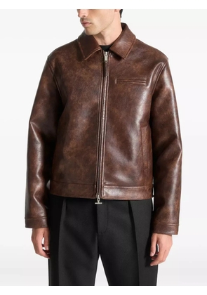 Manière De Voir Laurent leather jacket - Brown