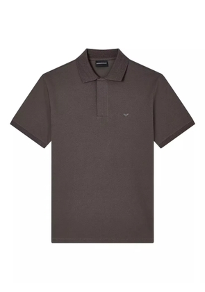 Emporio Armani logo-appliqué polo shirt - Grey