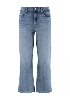 7 For All Mankind Alexa frayed-hem cropped bootcut jeans - Blue