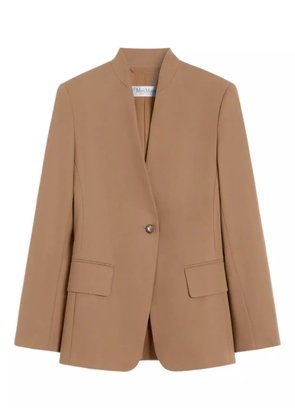 Max Mara stand-collar single-button jacket - Brown