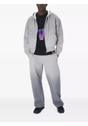 Marine Serre Moon-pattern fleece hoodie - Grey