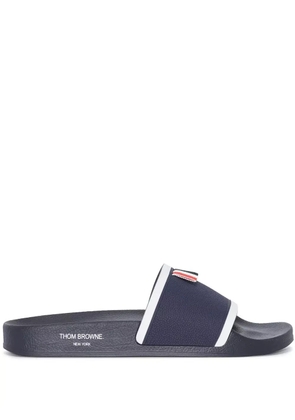 Thom Browne grosgrain-trim terrycloth slides - Blue