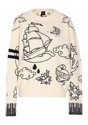 PINKO embroidered sweater - White