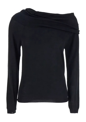 Semicouture off-shoulder long-sleeve T-shirt - Black