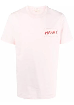 Marni logo-print cotton T-shirt - Pink