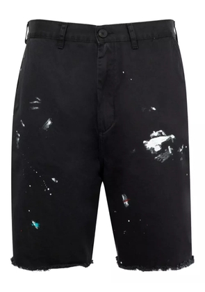 GALLERY DEPT. paint-splatter frayed shorts - Black