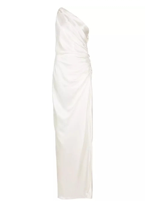 Michelle Mason one-shoulder silk gown - White