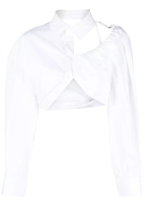 Jacquemus La Galliga asymmetric cropped shirt - White