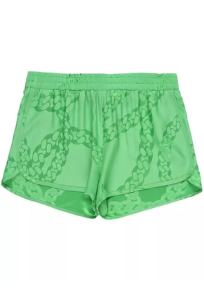 Stella McCartney mid-rise satin finish shorts - Green