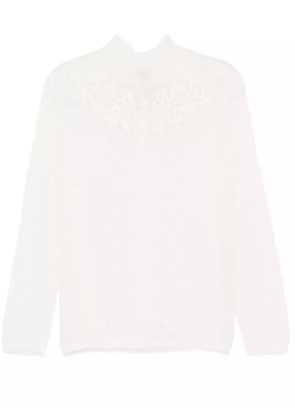 TWINSET lace-detail sweater - White