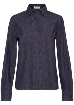 Brunello Cucinelli Monili bead-embellished denim shirt - Blue