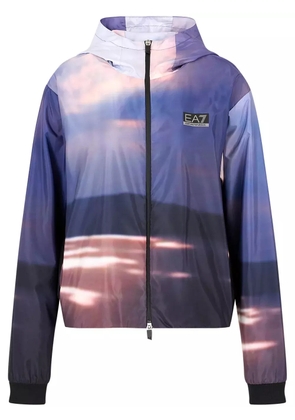 Ea7 Emporio Armani panelled sports hooded jacket - Purple