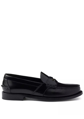 Prada brushed-leather loafers - Black