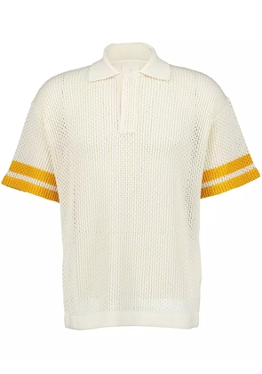 Givenchy crochet-knit striped polo shirt - White
