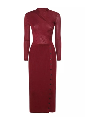 Self-Portrait ribbed dress - Red