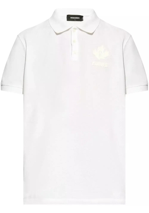 DSQUARED2 raised-logo cotton polo shirt - White