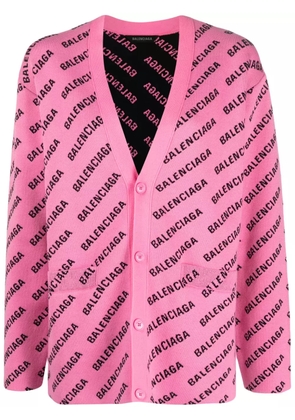 Balenciaga logo-intarsia cardigan - Pink