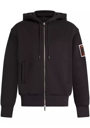 Ferragamo logo-patch zipped hoodie - Black