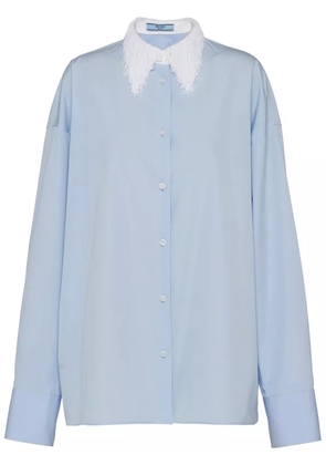 Prada fringed-collar shirt - Blue