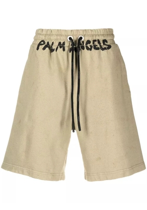 Palm Angels Seasonal logo-print drawstring shorts - Green
