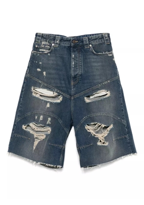 Balenciaga distressed denim shorts - Blue