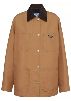 Prada triangle-logo canvas blouson jacket - Brown