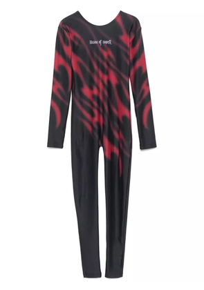 Vision Of Super Tribal Flames-print jumpsuit - Black